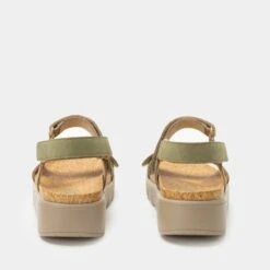 Henna Washed Khaki Sandal -Alegria Shoes Shop HEN 6435 S3