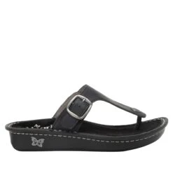 Vella Oiled Black Sandal -Alegria Shoes Shop VEL 7414 S2