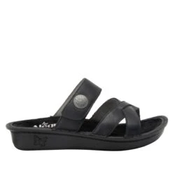 Victoriah Oiled Black Sandal -Alegria Shoes Shop VIC 7414 S2