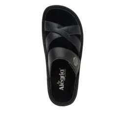 Victoriah Oiled Black Sandal -Alegria Shoes Shop VIC 7414 S4